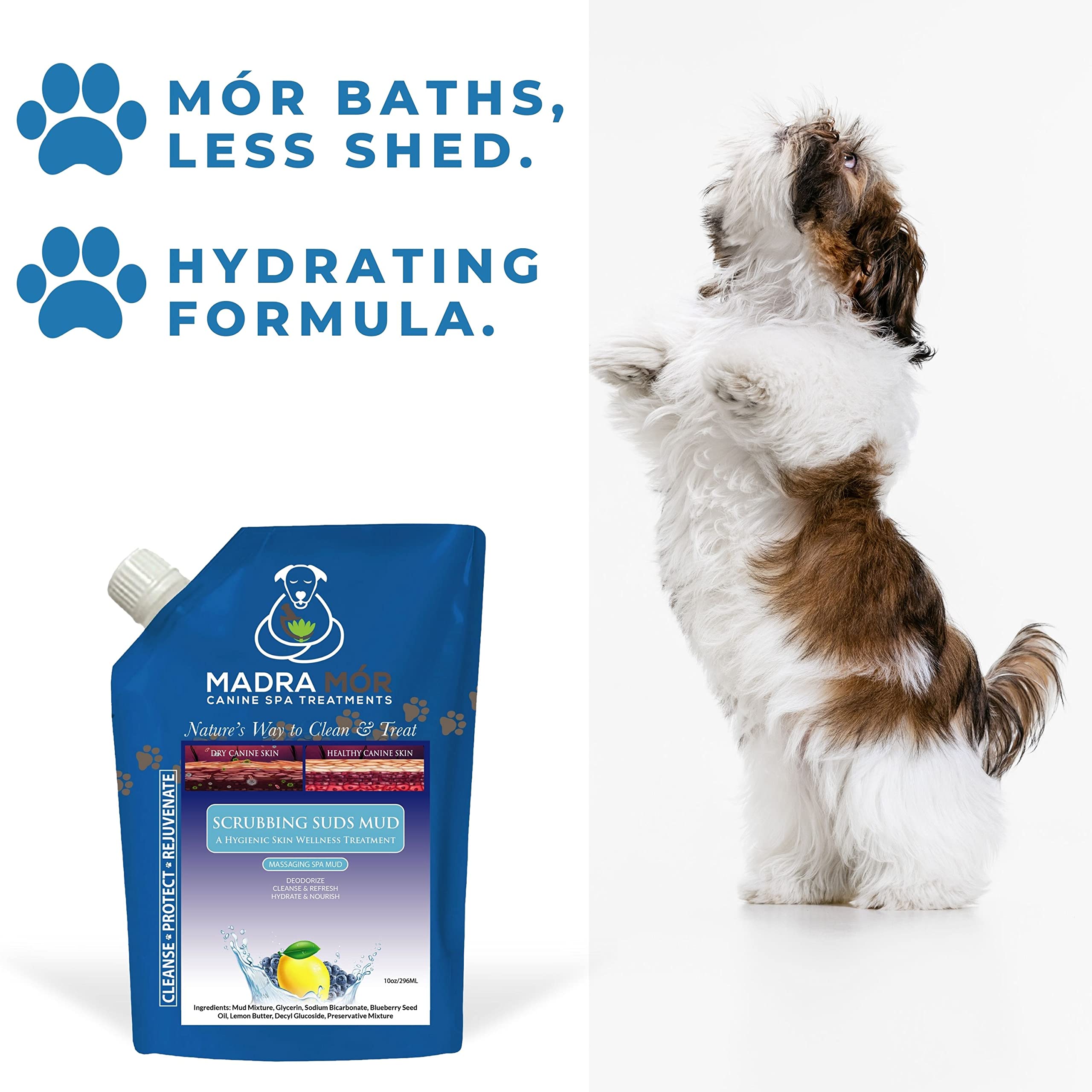 Worldwide Nutrition Bundle: Madra Mor Scrubbing Suds - Dog Essentials Mud Bath, Dog Grooming, Dry Skin for Dogs Treatment, Dog C