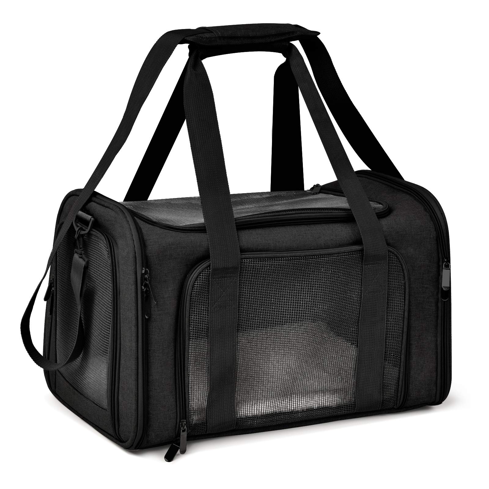Henkelion Large Cat Carriers Dog Carrier Pet Carrier For Large Cats Puppies Up To 25Lbs, Big Dog Carrier Soft Sided, Collapsible Waterproof Travel - Large - Black