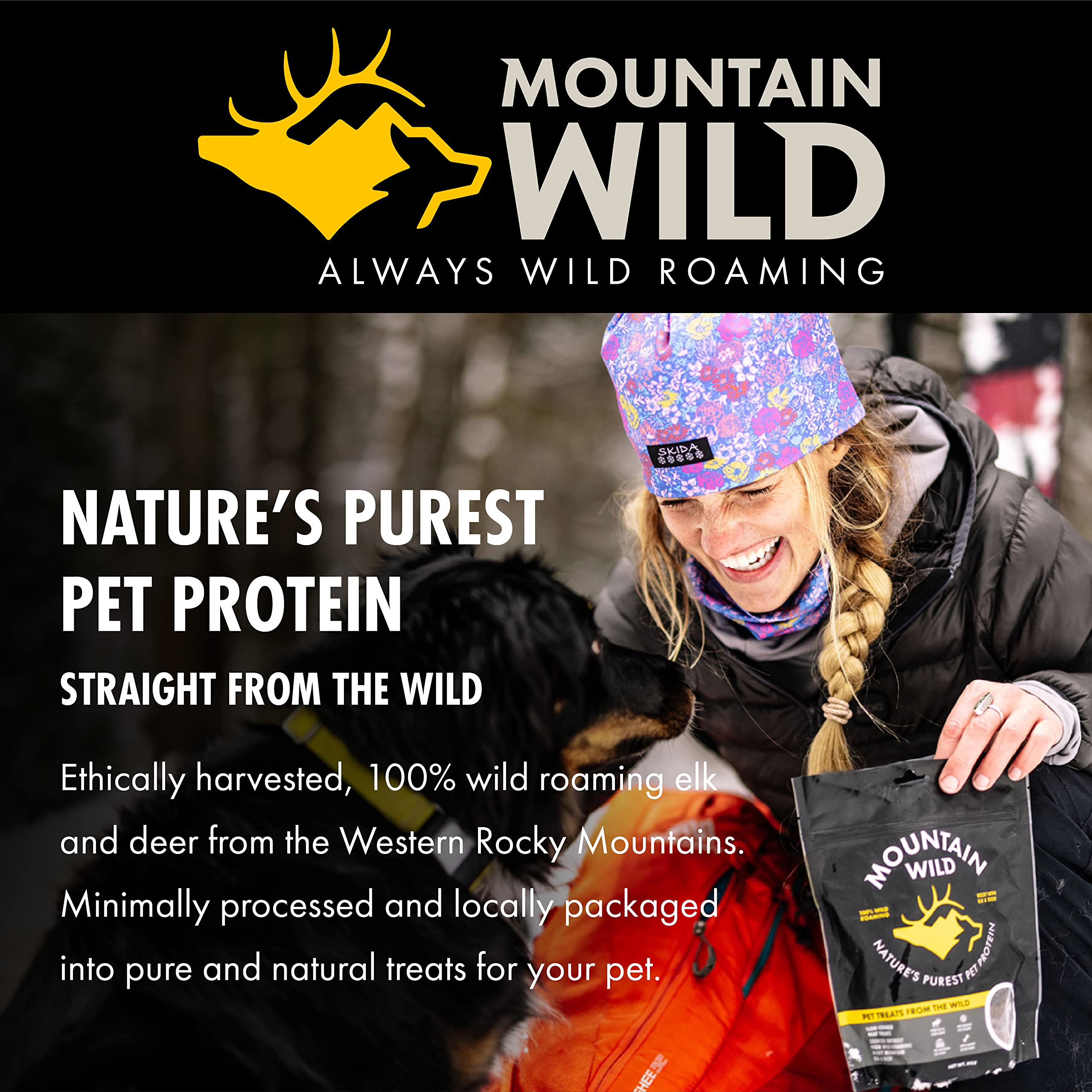 MOUNTAIN WILD Venison Jerky Dog Training Treats, Grain Free, All Natural, No Fillers, No Artificial Preservatives - Natures Pur