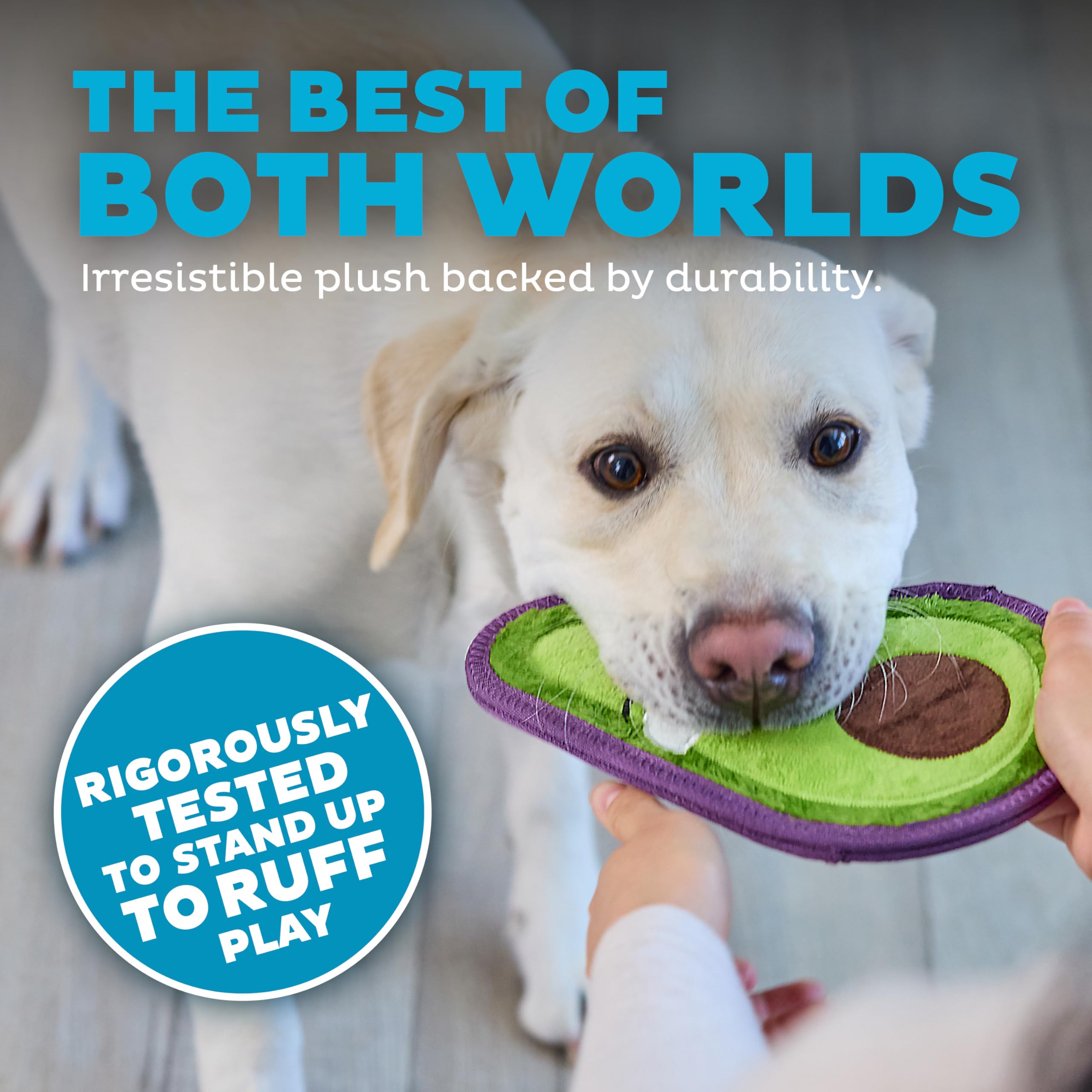 Outward Hound Durable Squeaky Dog Toy, Tough Skinz, Medium, Avocado, Polyester, Model 71628