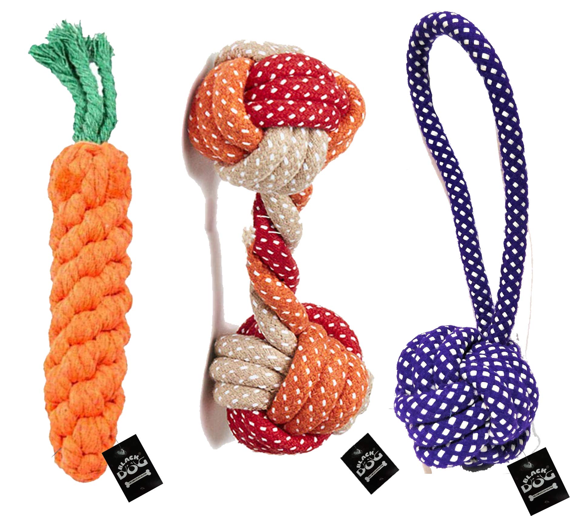 Blackdog Rope Toys For Dogs Chew Dog Toys Cotton Pet Rope Chew Toys Pet Teeth Cleaning Chewing Biting Rope Toy For Small Medium 