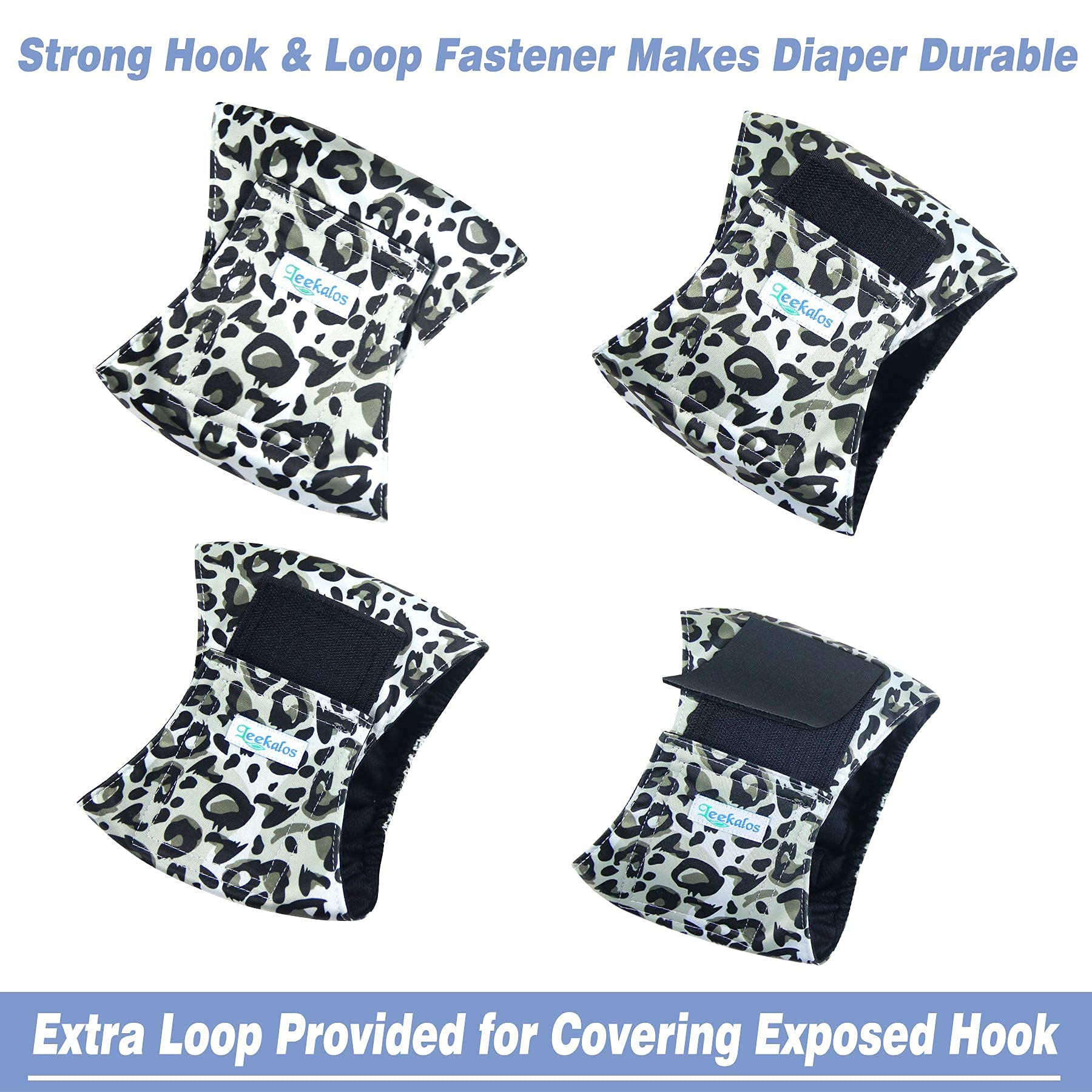 Leekalos Male Dog Diapers (3 Pack), High Absorbing Dog Belly Bands For Male Dogs, Washable Reusable Dog Male Wraps (Medium, Leopard)