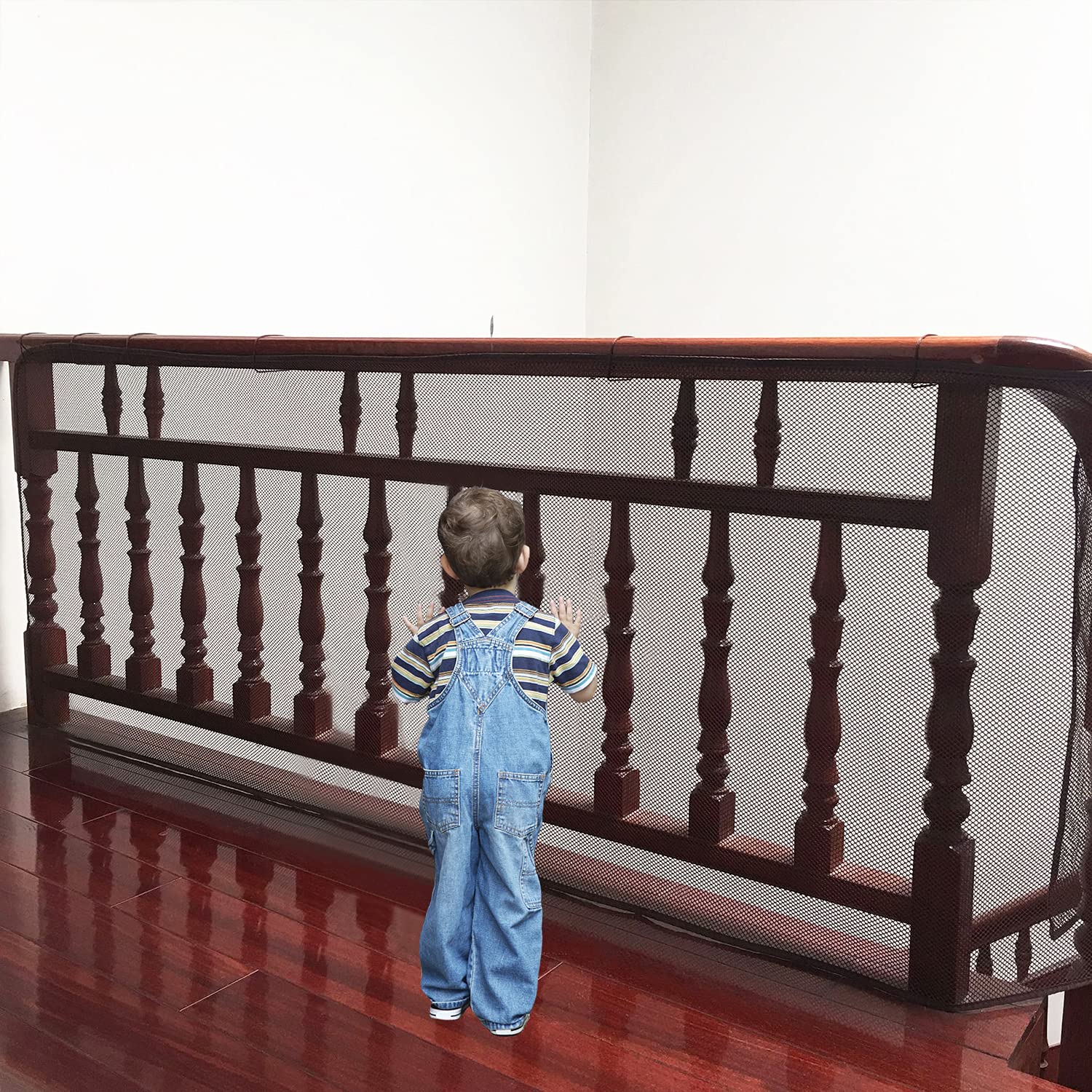 Adsoner Child Safety Net - 10ft L x 2.5ft H, Balcony, Patios and Railing Stairs Netting, Safe Rail Net for Kids/Pet/Toy, Sturdy