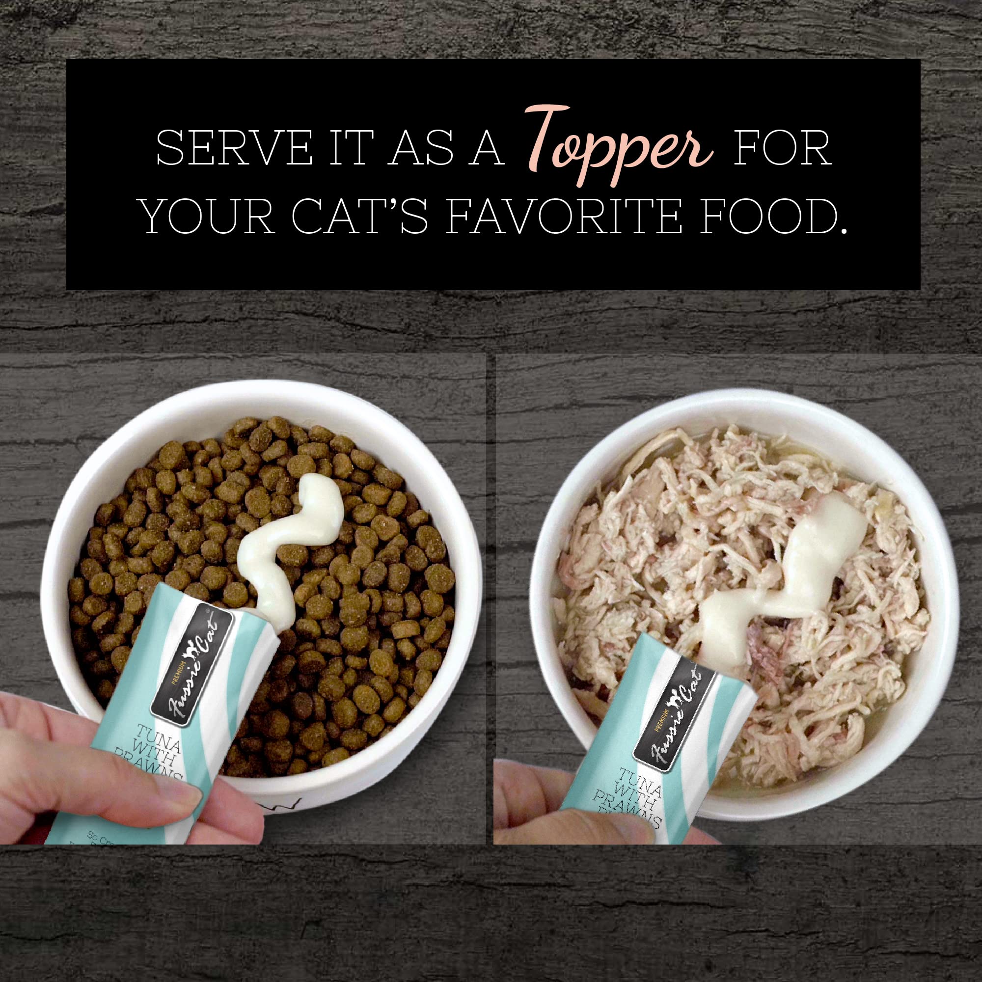 Fussie Cat Tuna with Prawns Puree, lickable cat Treats, 0.5oz Pouch Pack of 4