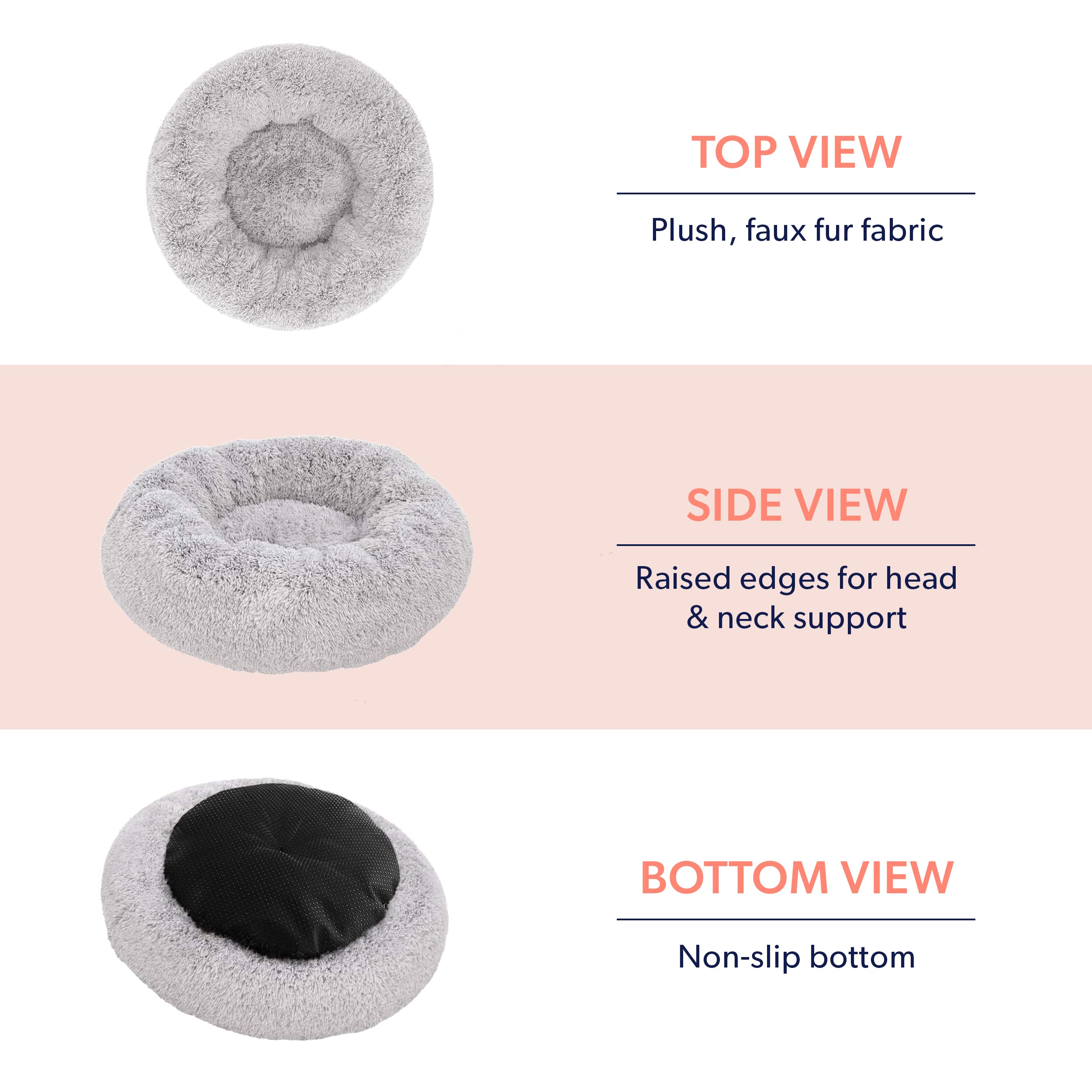 Active Pets Large Dog Bed - Calming Orthopedic Pet Bedding, Medium 30", Beige, Joint Support, Washable, Model GW-DU2G-N9KI