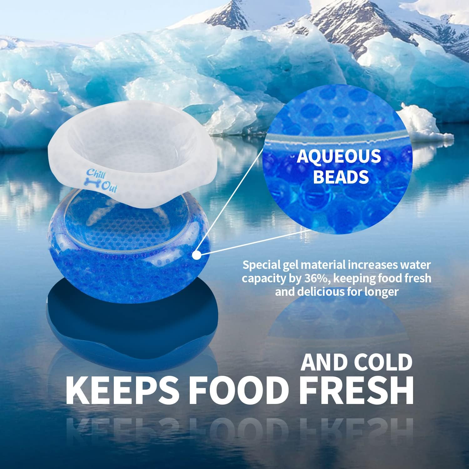 Chill Out - Dog Cooler Bowl - Pet Cooler Bowl Keeps Water Cool and Fresh for Hours