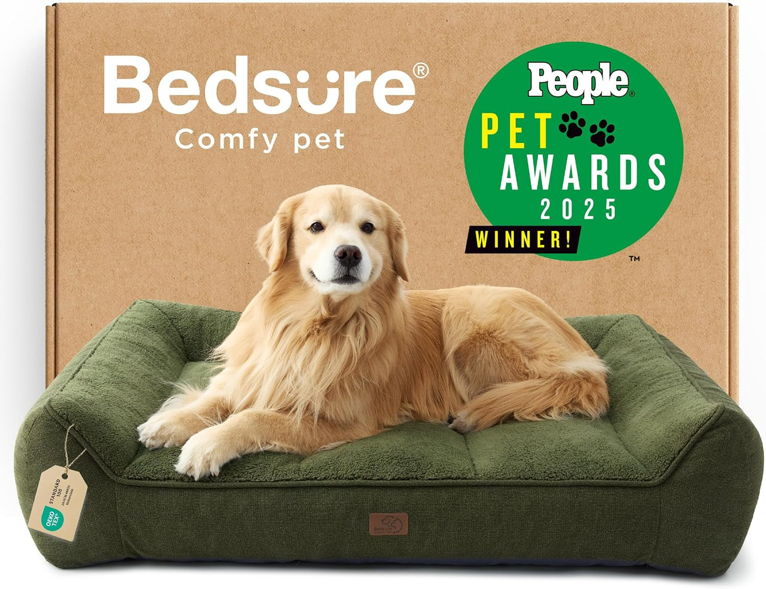 Bedsure Supportmax Orthopedic Dog Bed – Extra-Thick Bolster Sofa