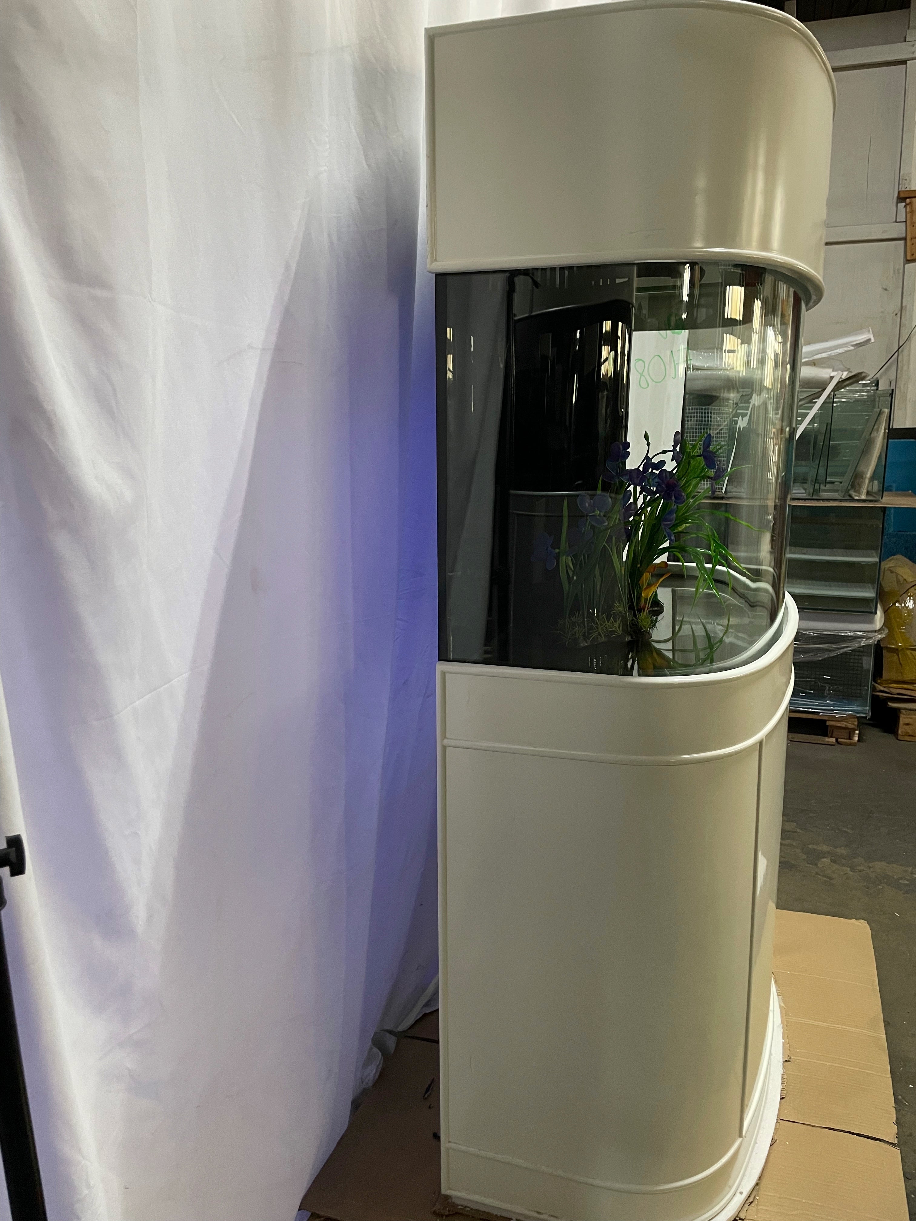 70 gallon GLASS bow front aquarium fish tank set display model