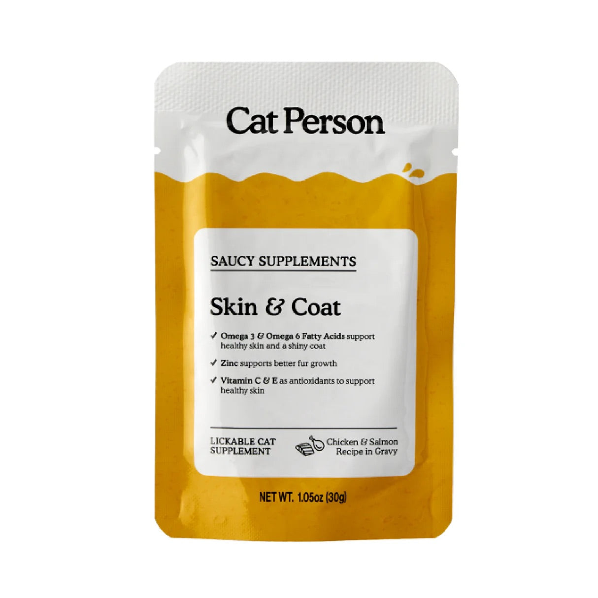 Cat Person Cat Supplement Skin & Coat Chicken & Salmon 1.05oz Pouch
