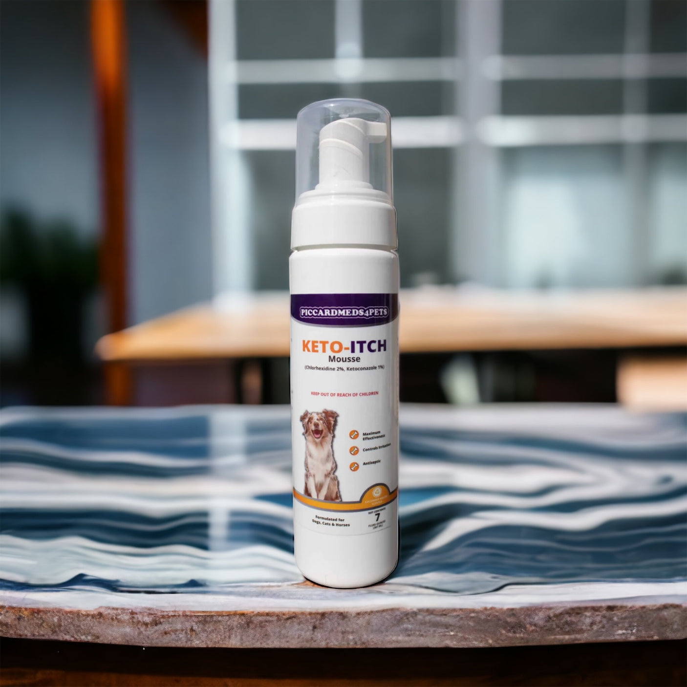 Piccardmeds4pets Keto-Itch Plus Antiseptic Mousse for Cats & Dogs 7 oz. + FREE Bandana!
