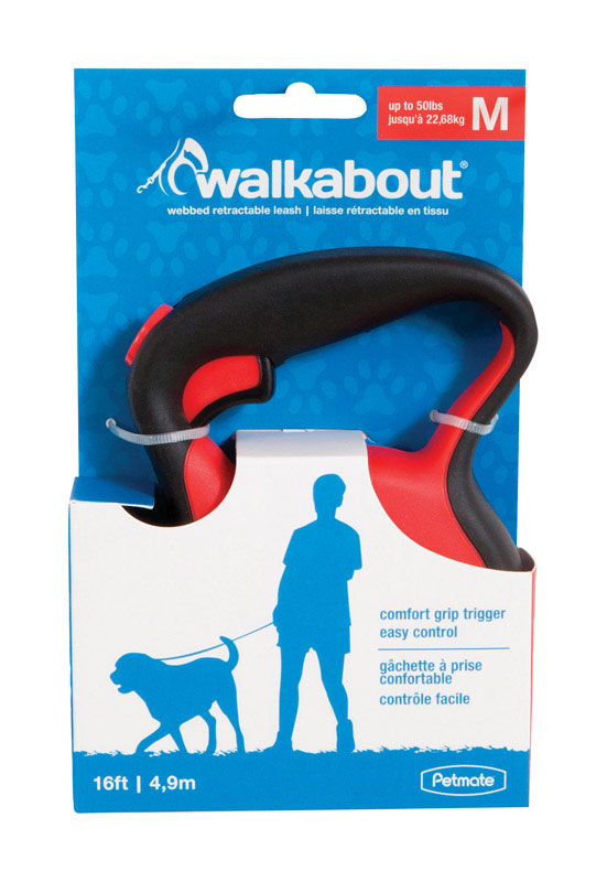 DOG LEASH RETRACT RD MED (Pack of 1)
