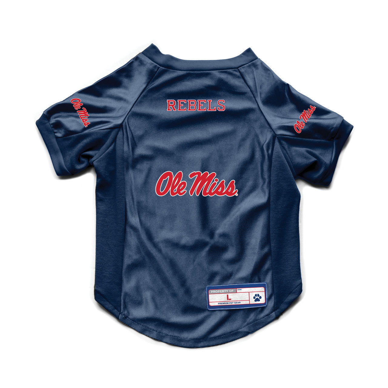 Mississippi Rebels Pet Jersey Stretch Size M - Special Order