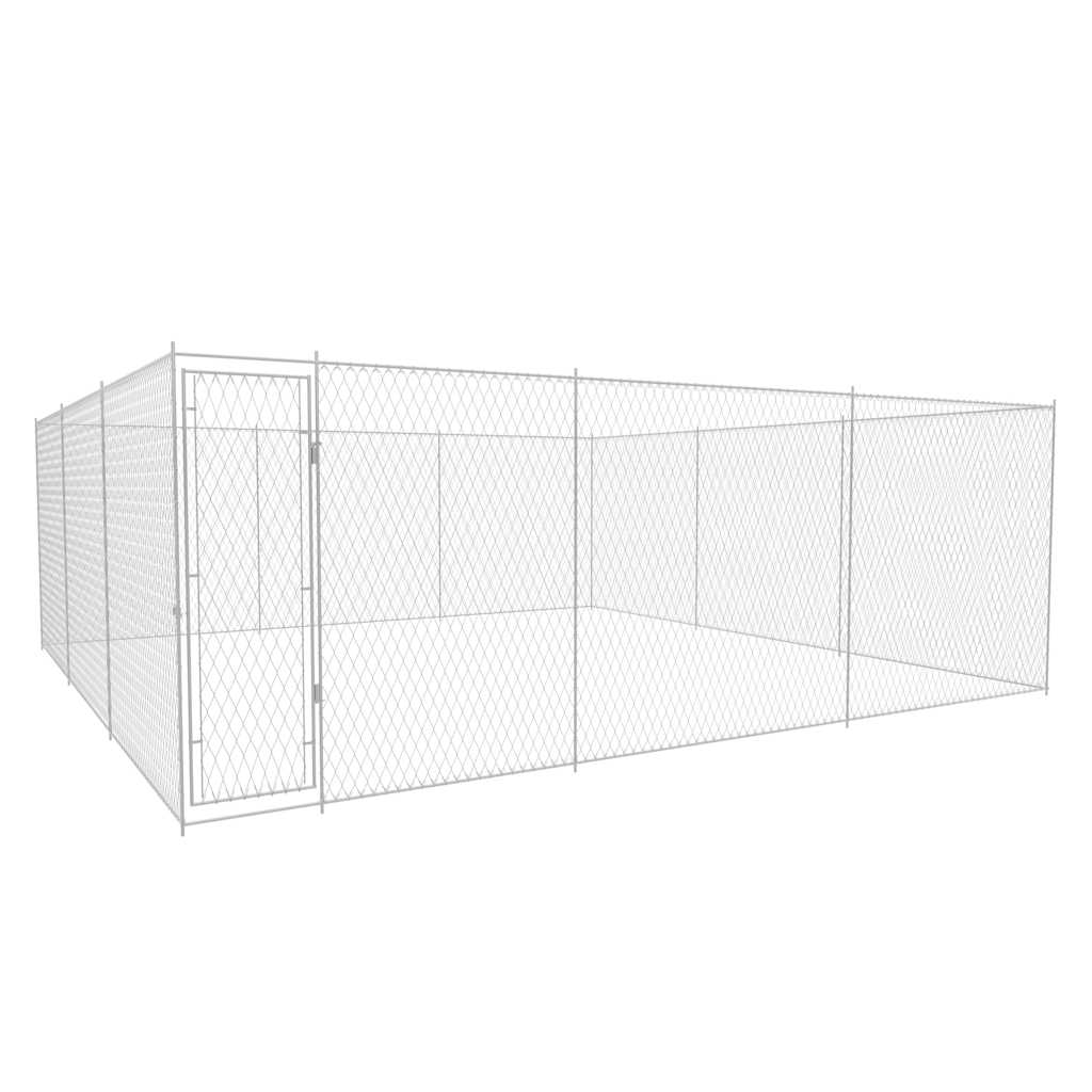 vidaXL Outdoor Dog Kennel Galvanized Steel 224.4x224.4x72.8