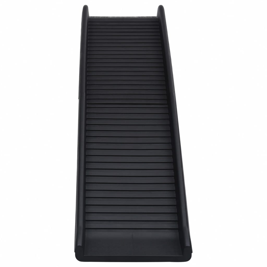 vidaXL Folding Dog Ramp Animal Pet Supply Car High SUV Minivan Camper Foldable Portable Lightweight Dog Stair Ramp Cat Step Bridge Black