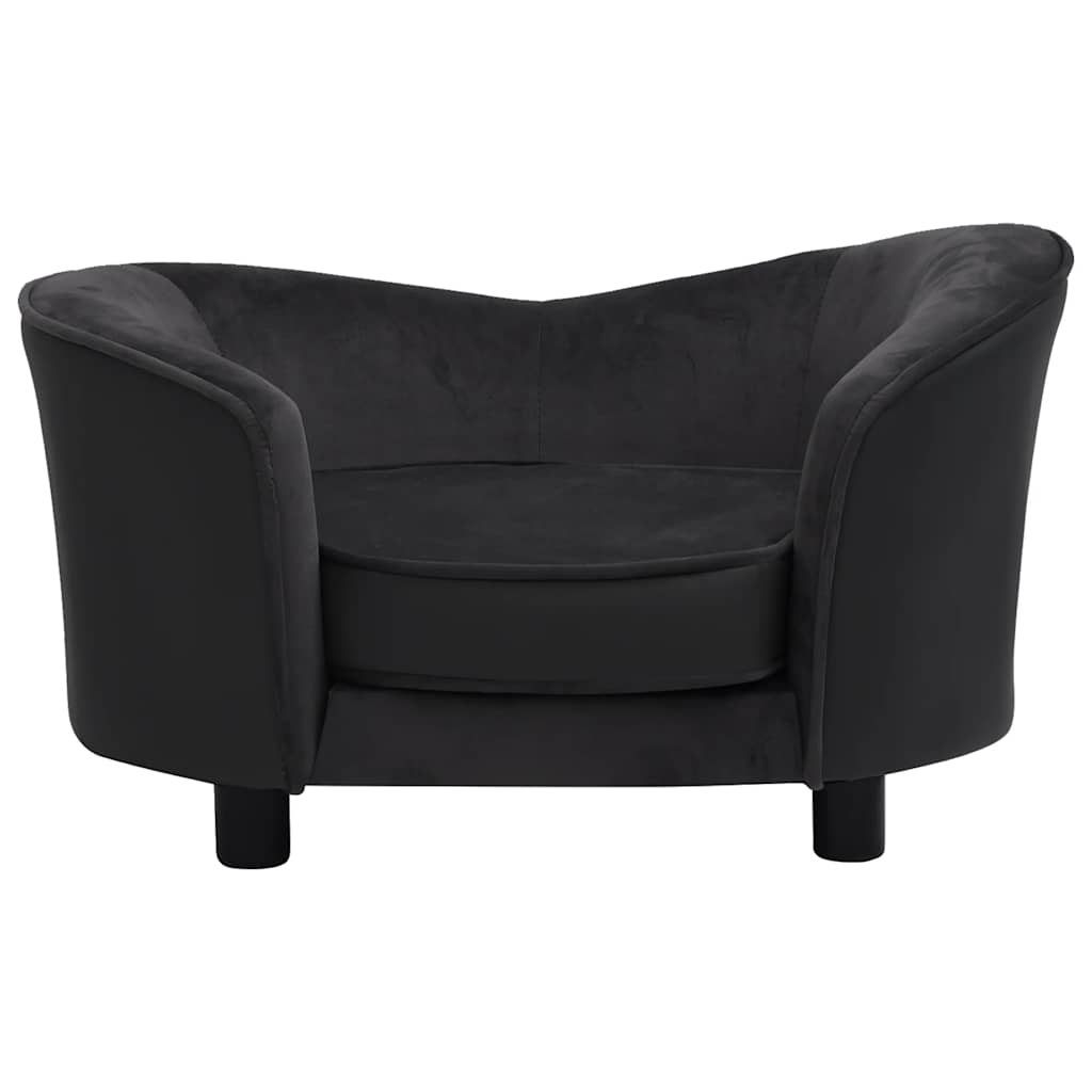 Vidaxl Dog Sofa Black 27.2'X19.3'X15.7' Plush And Faux Leather