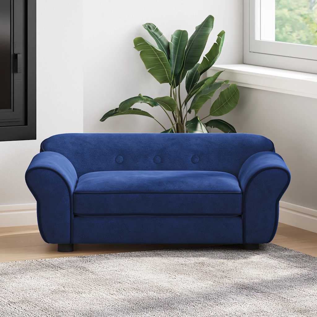 vidaXL Dog Sofa Blue 28.3x17.7x11.8 Plush