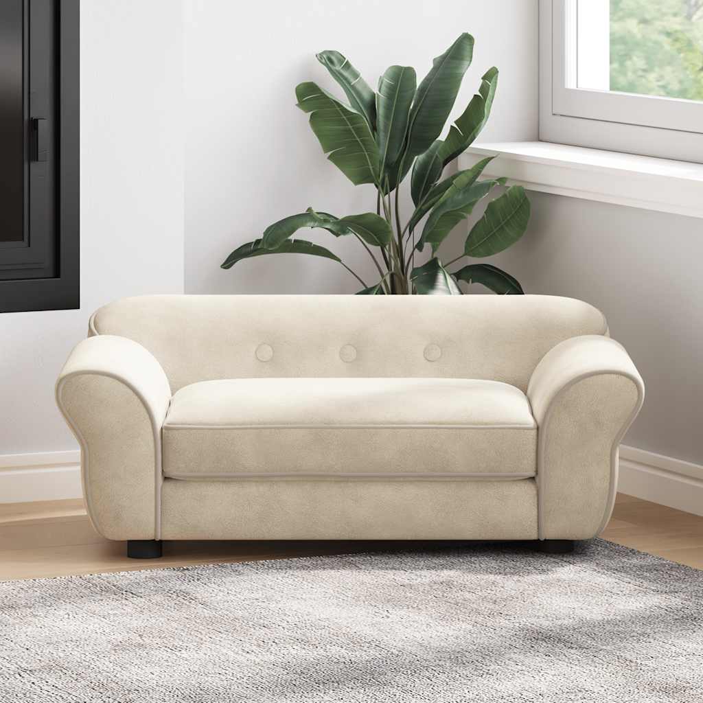 vidaXL Dog Sofa Cream 28.3x17.7x11.8 Plush
