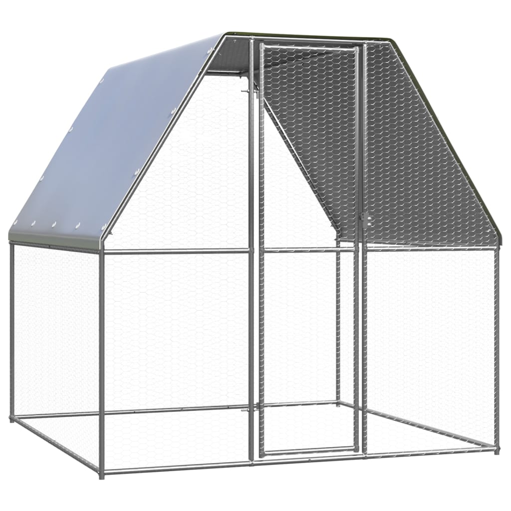 vidaXL Outdoor Chicken Cage 6.6x6.6x6.6 Galvanized Steel