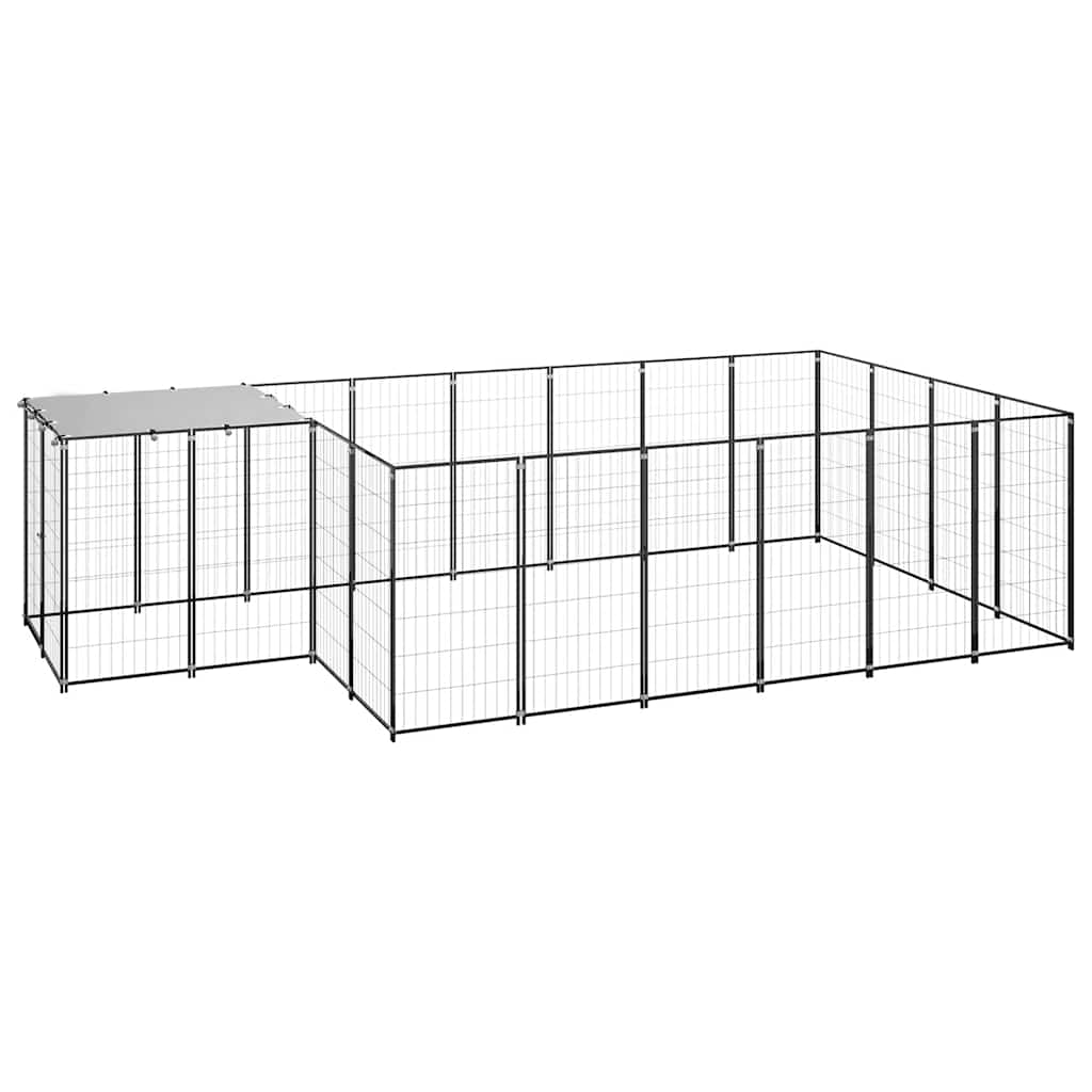 vidaXL Dog Kennel Black 91.2 ft Steel