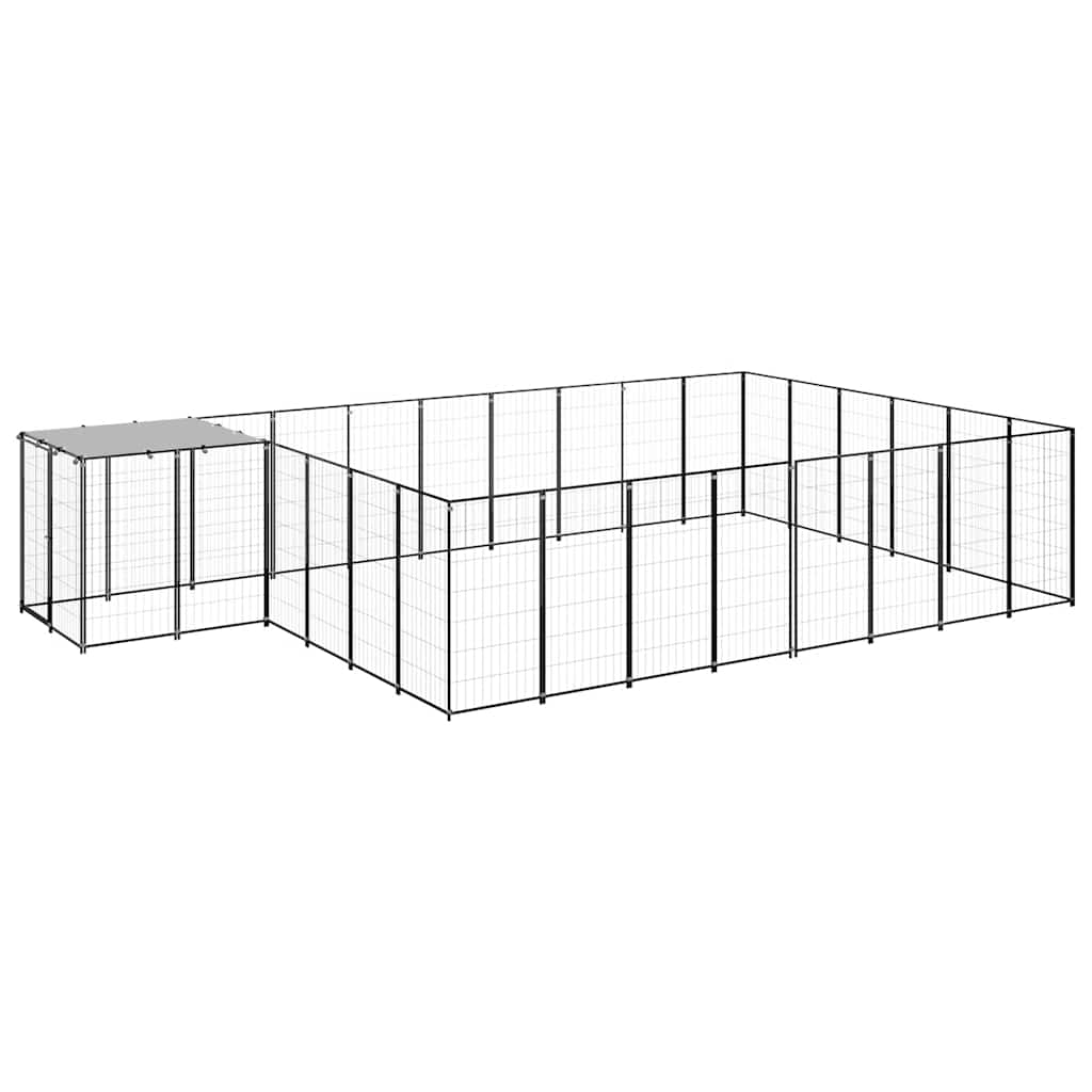 vidaXL Dog Kennel Black 169.3 ft Steel