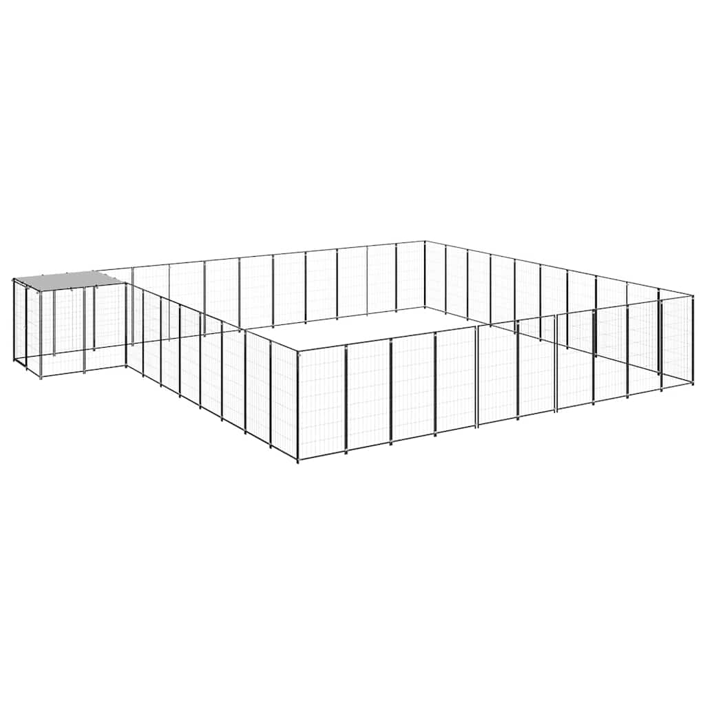 vidaXL Dog Kennel Black 338.6 ft Steel