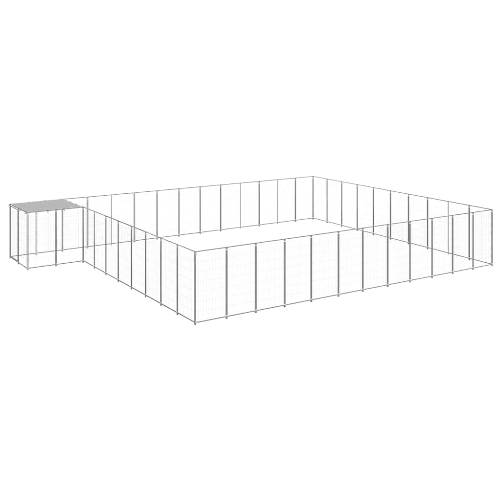 vidaXL Dog Kennel Silver 403.8 ft Steel