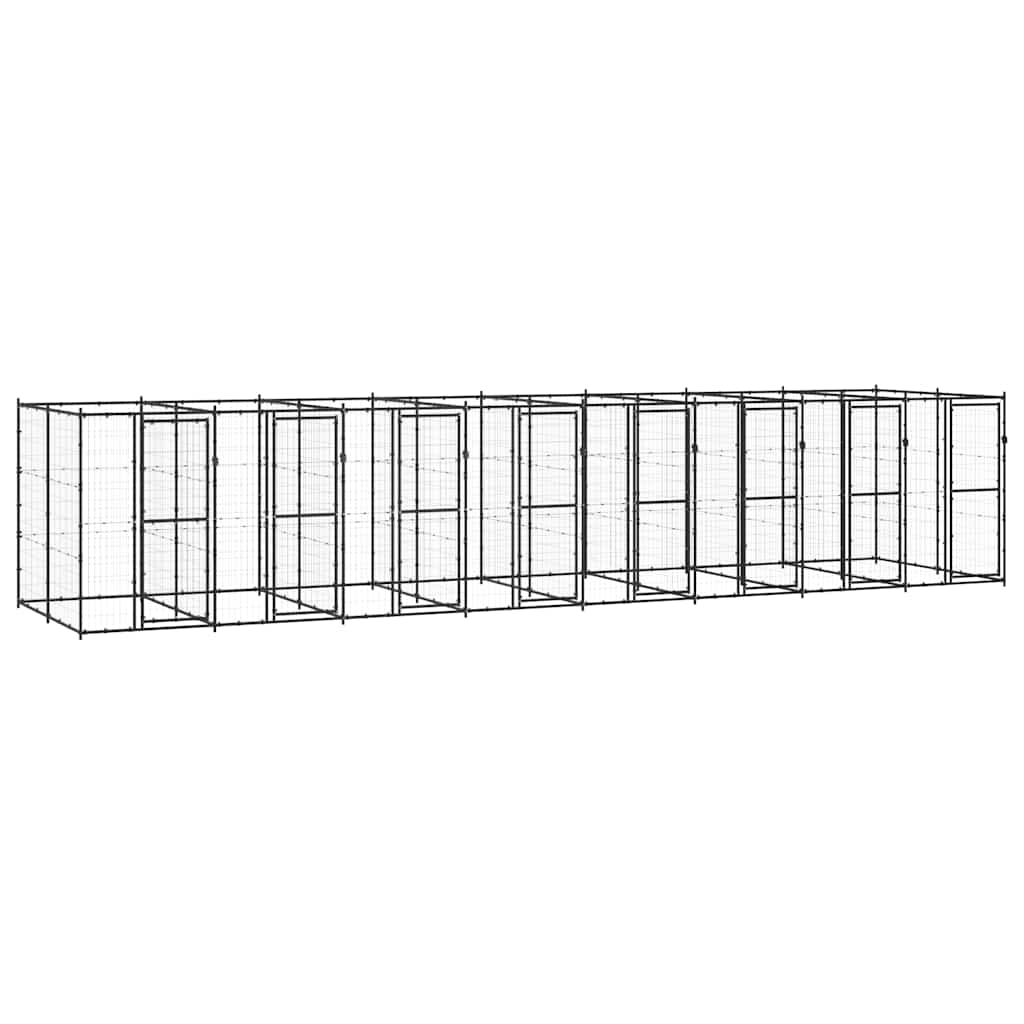 vidaXL Outdoor Dog Kennel Steel 208.4 ft