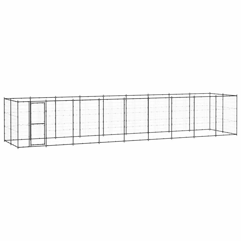 vidaXL Outdoor Dog Kennel Steel 234.4 ft