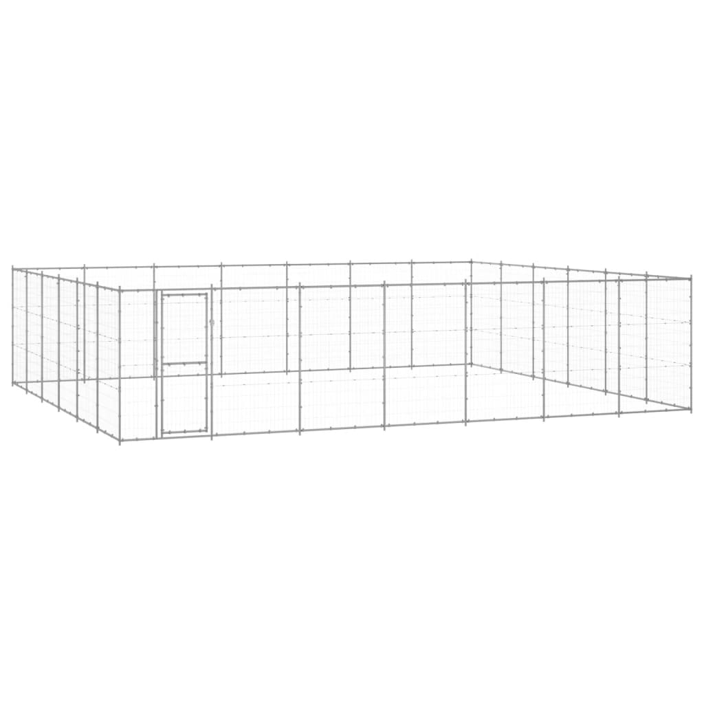 vidaXL Outdoor Dog Kennel Galvanized Steel 547 ft