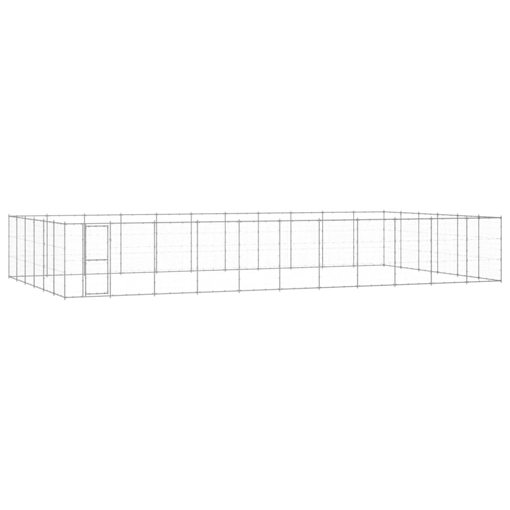 vidaXL Outdoor Dog Kennel Galvanized Steel 859.6 ft