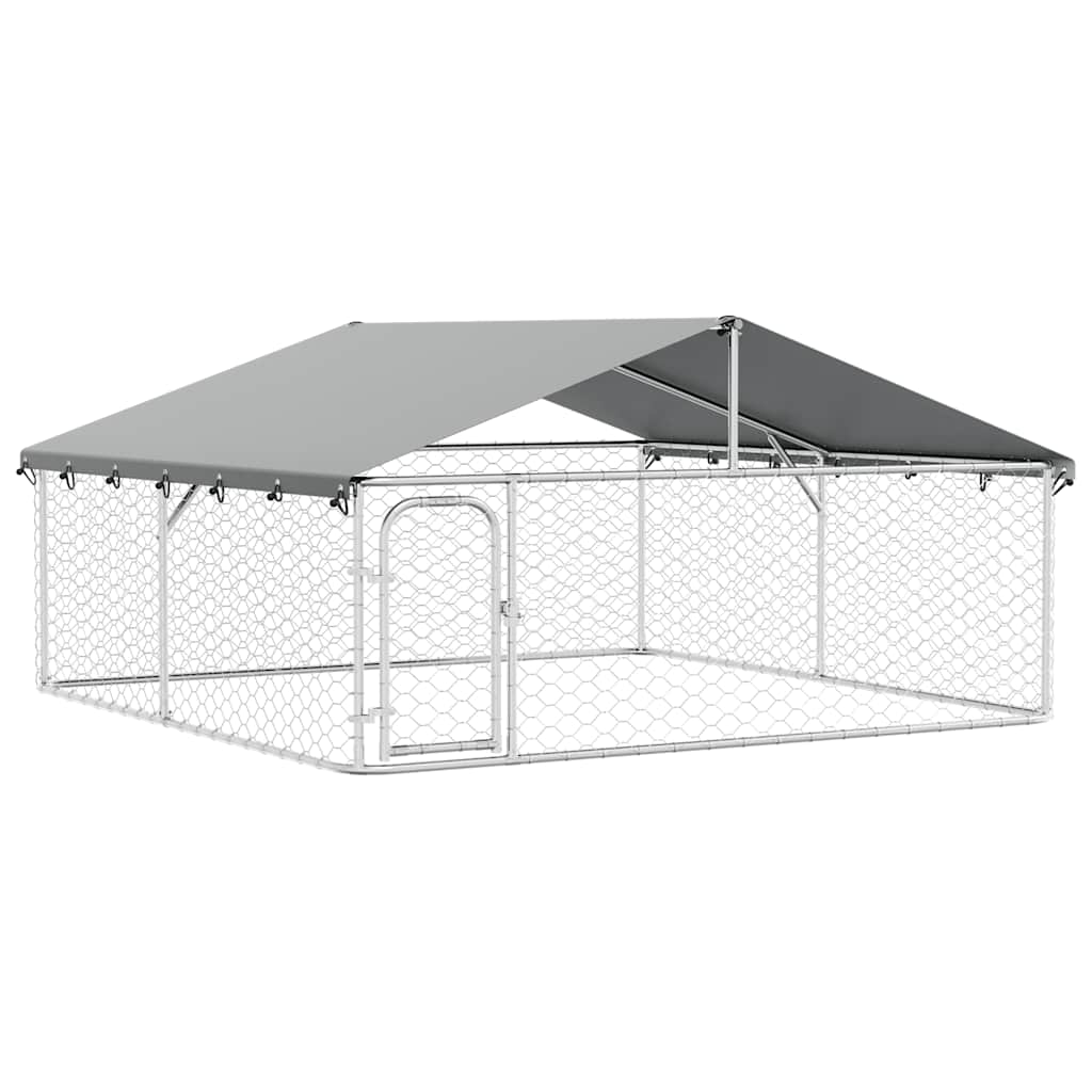 vidaXL Outdoor Dog Kennel with Roof 118.1x118.1x59.1