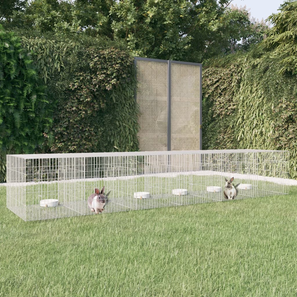 vidaXL 6-Panel Rabbit Cage 128.7x31.1x21.3 Galvanized Iron