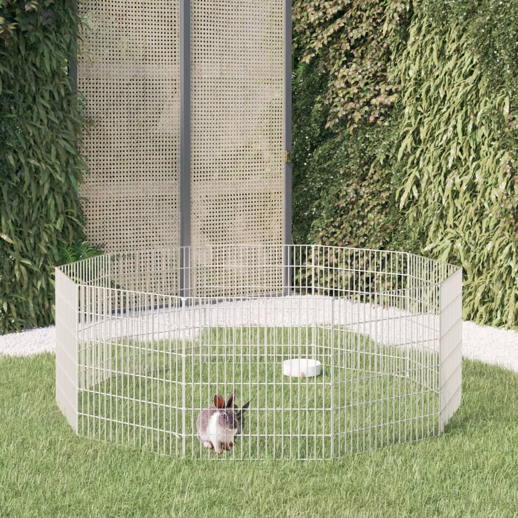 Vidaxl Free Range Animal Enclosure 10-Panel 21.3''X23.6'' Galvanized Iron