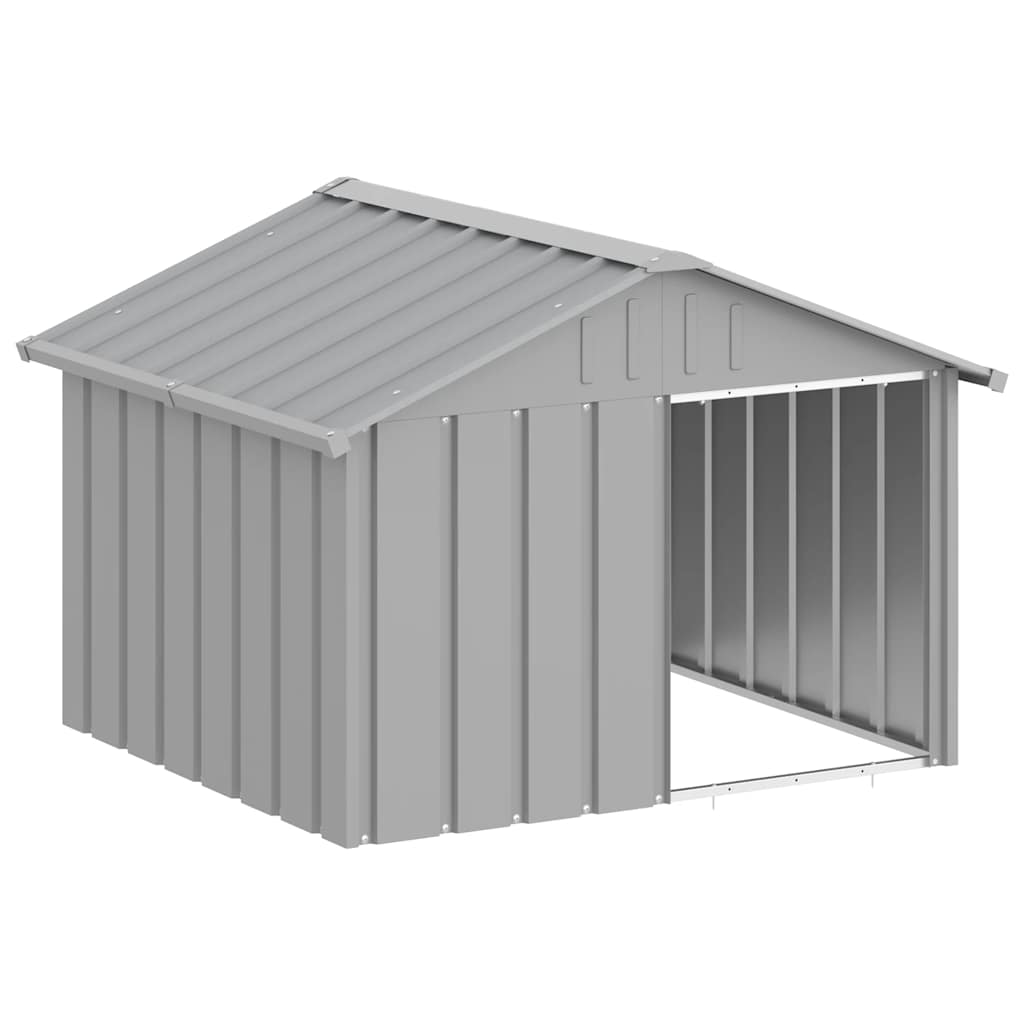 vidaXL Dog House Gray 45.9x40.6x32.1 Galvanized Steel