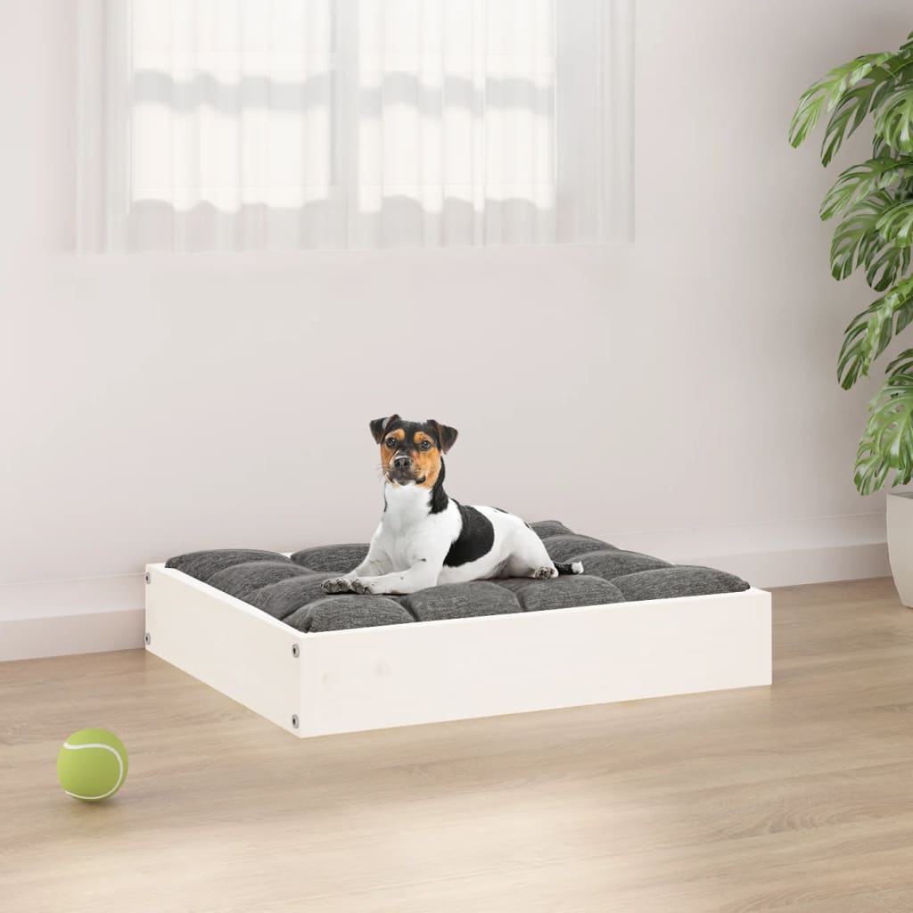 vidaXL Dog Bed White 20.3x17.3x3.5 Solid Wood Pine
