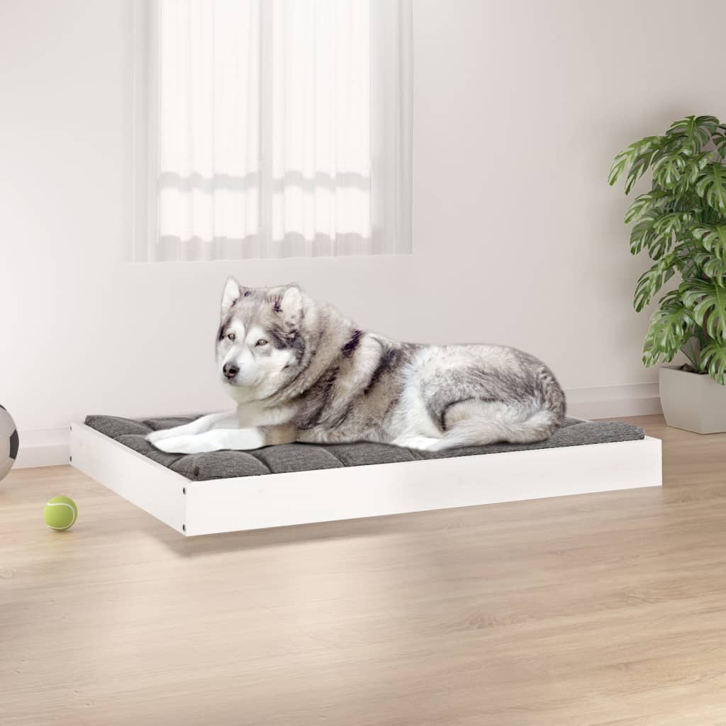 vidaXL Dog Bed White 40x29.1x3.5 Solid Wood Pine