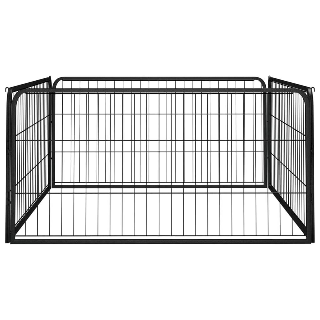 Vidaxl Dog Playpen 4 Panels Black 39.4''X19.7'' Powder-Coated Steel