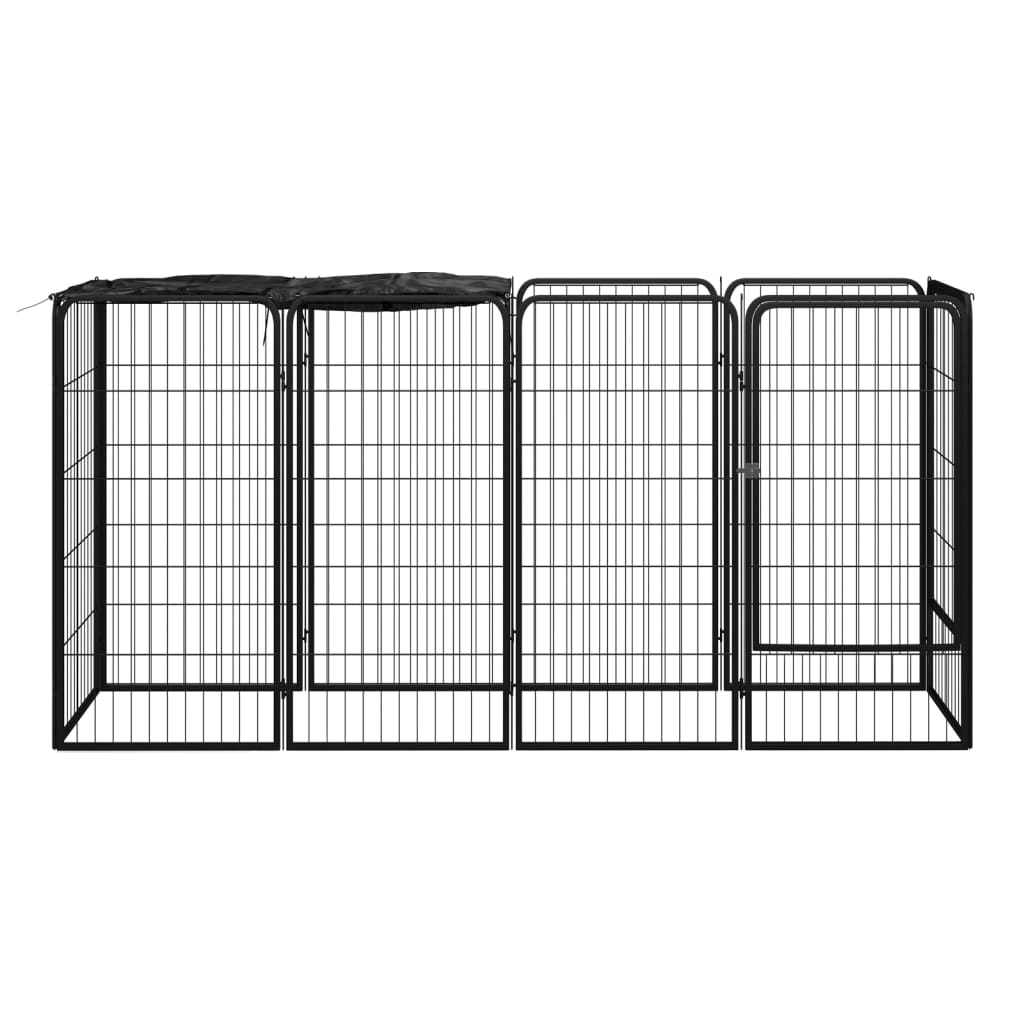 Vidaxl 10-Panel Dog Playpen Black 19.7''X39.4'' Powder-Coated Steel