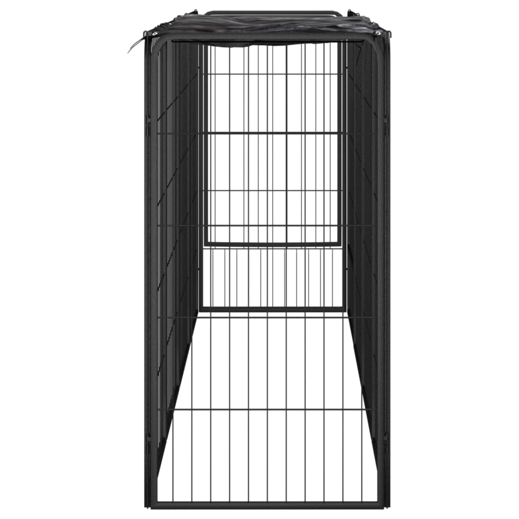 Vidaxl 10-Panel Dog Playpen Black 19.7''X39.4'' Powder-Coated Steel