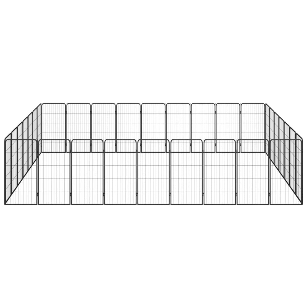 Vidaxl 32-Panel Dog Playpen Black 19.7''X39.4'' Powder-Coated Steel