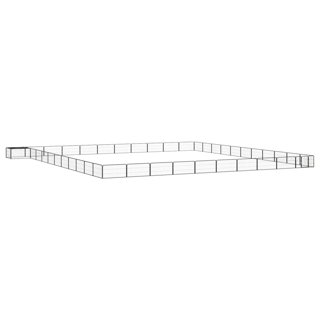 vidaXL 44-Panel Dog Playpen Black 39.4x19.7 Powder-coated Steel