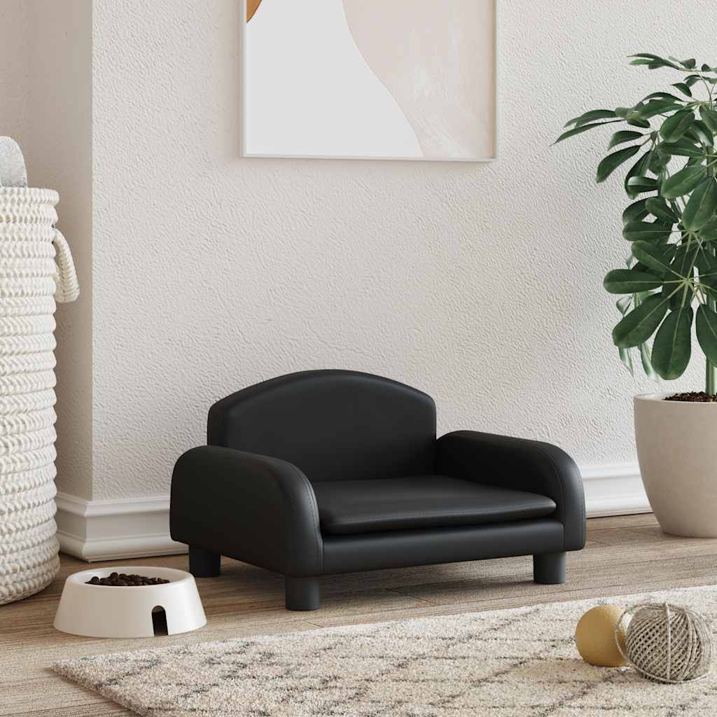 vidaXL Dog Bed Black 50x40 x 11.8  Faux Leather