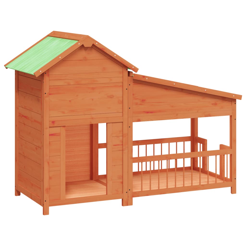 vidaXL Dog Kennel Brown 56.3x23.8x42.9 Solid Wood Pine