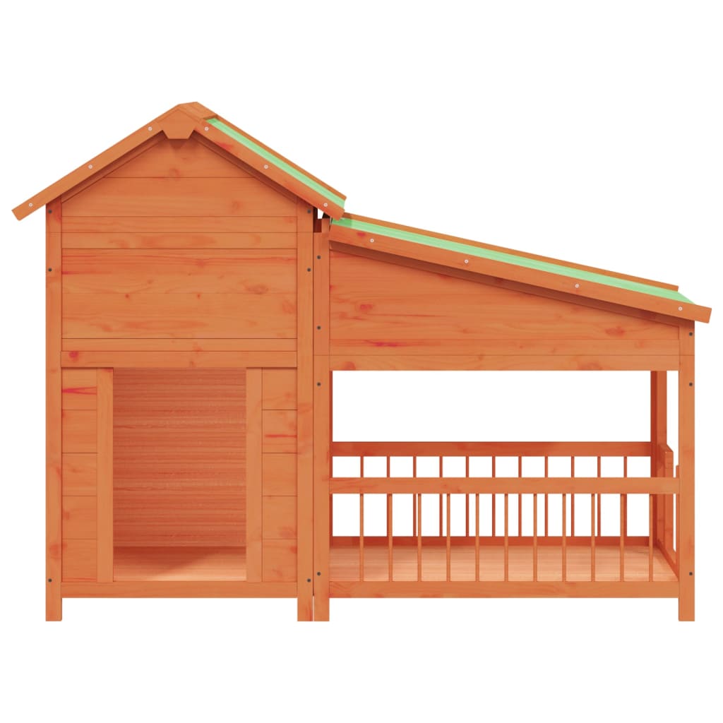 vidaXL Dog Kennel Brown 56.3x23.8x42.9 Solid Wood Pine