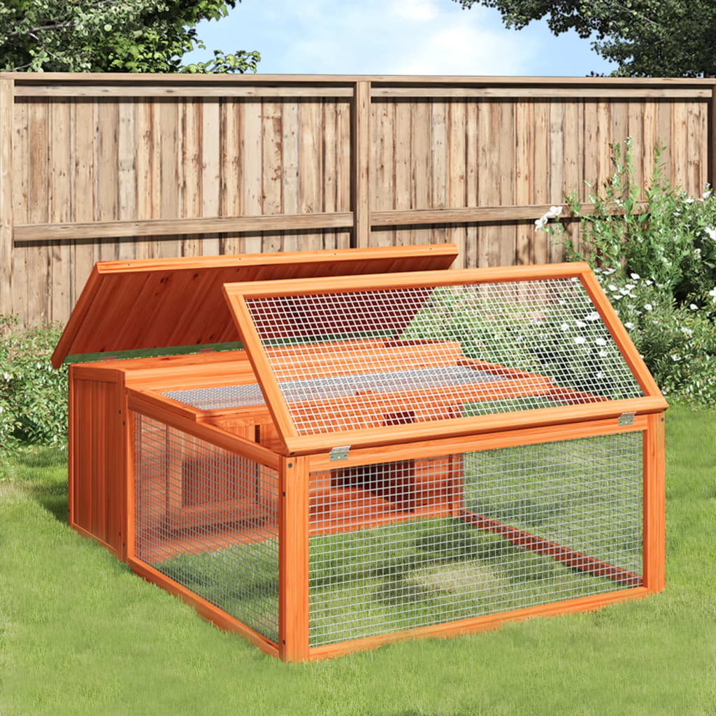 vidaXL Rabbit Hutch Brown 46.3x38.2x18.7 Solid Wood Pine