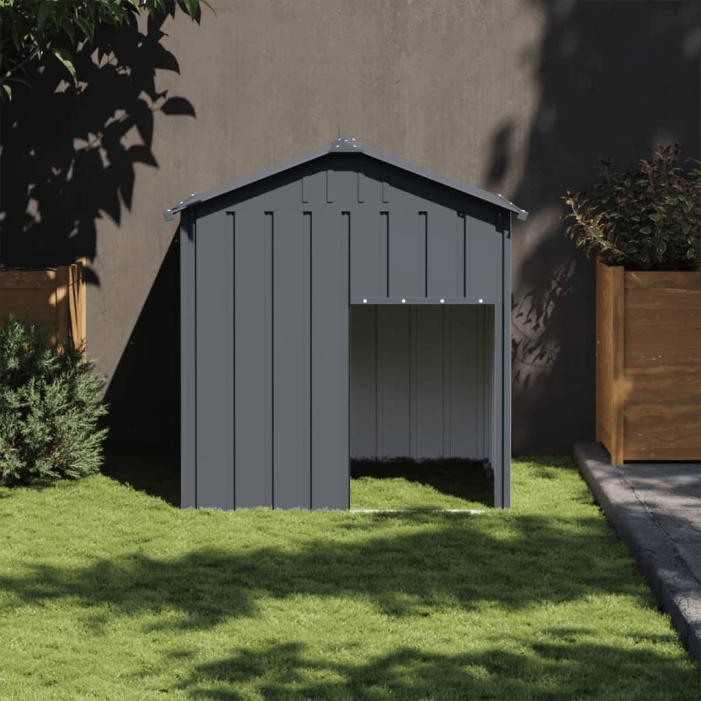 vidaXL Dog House with Roof Anthracite 46.1x40.6x48.4 Galvanized Steel