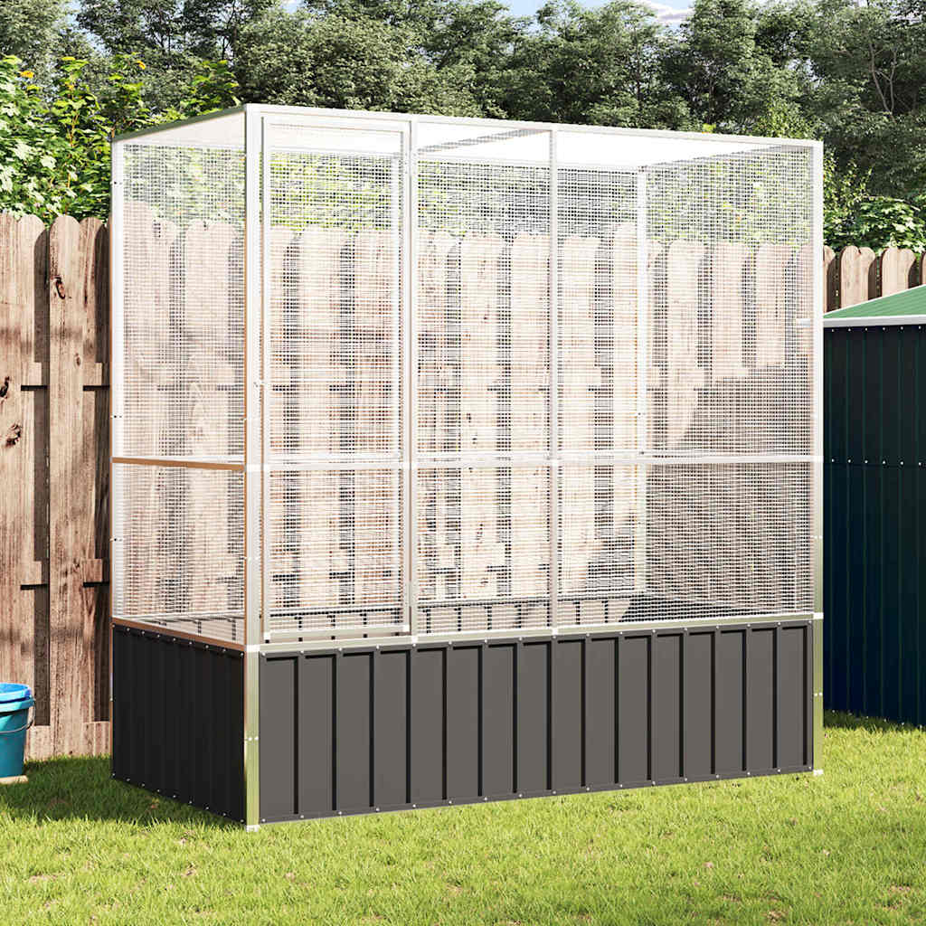 vidaXL Aviary Silver 82.9x42.1x83.5 Steel