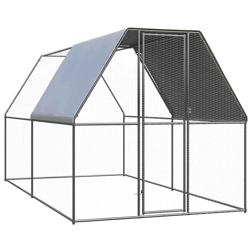 vidaXL Chicken Cage 6.6x13.1x6.6 Galvanized Steel