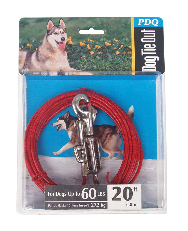 CABLE DOG TIE OUT 20'LRG (Pack of 1)