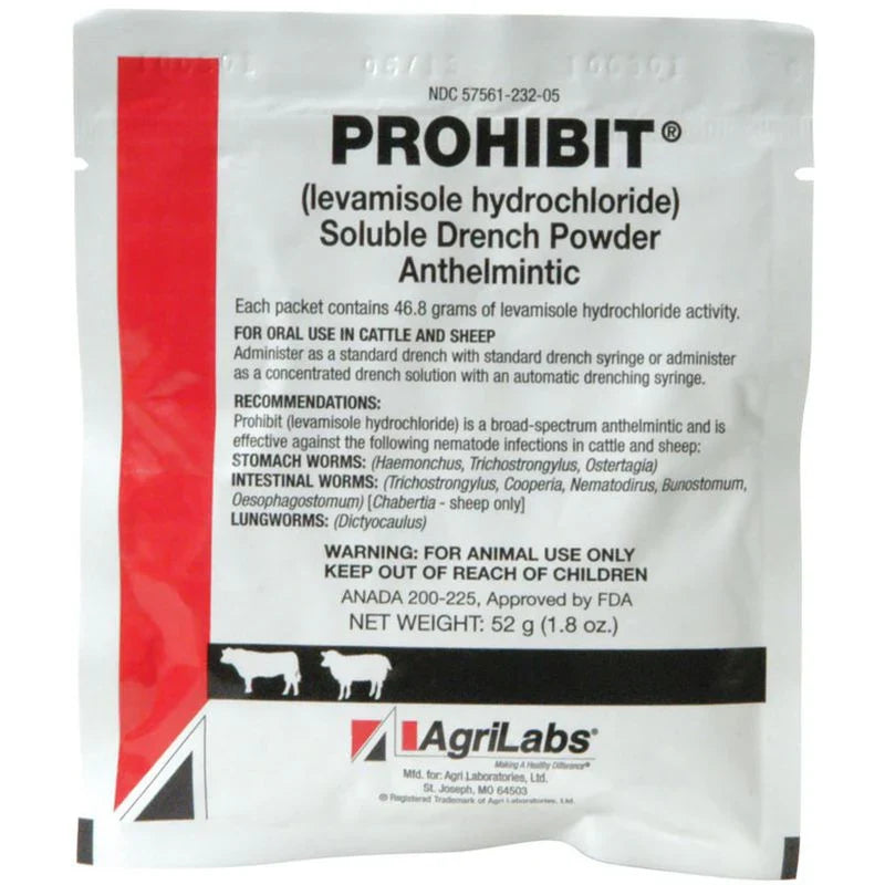 AgriLabs Prohibit Soluble Drench Powder for Cattle & Sheep 52g